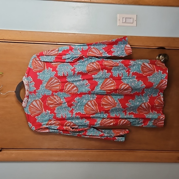 Lilly Pulitzer Sarasota Seashell Beaded Tunic Top sz Large - Picture 4 of 5